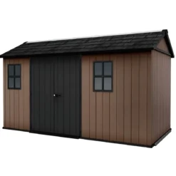 Keter Newton Plus Casetta da Giardino 230x413 PVC Effetto Legno 2 Ante