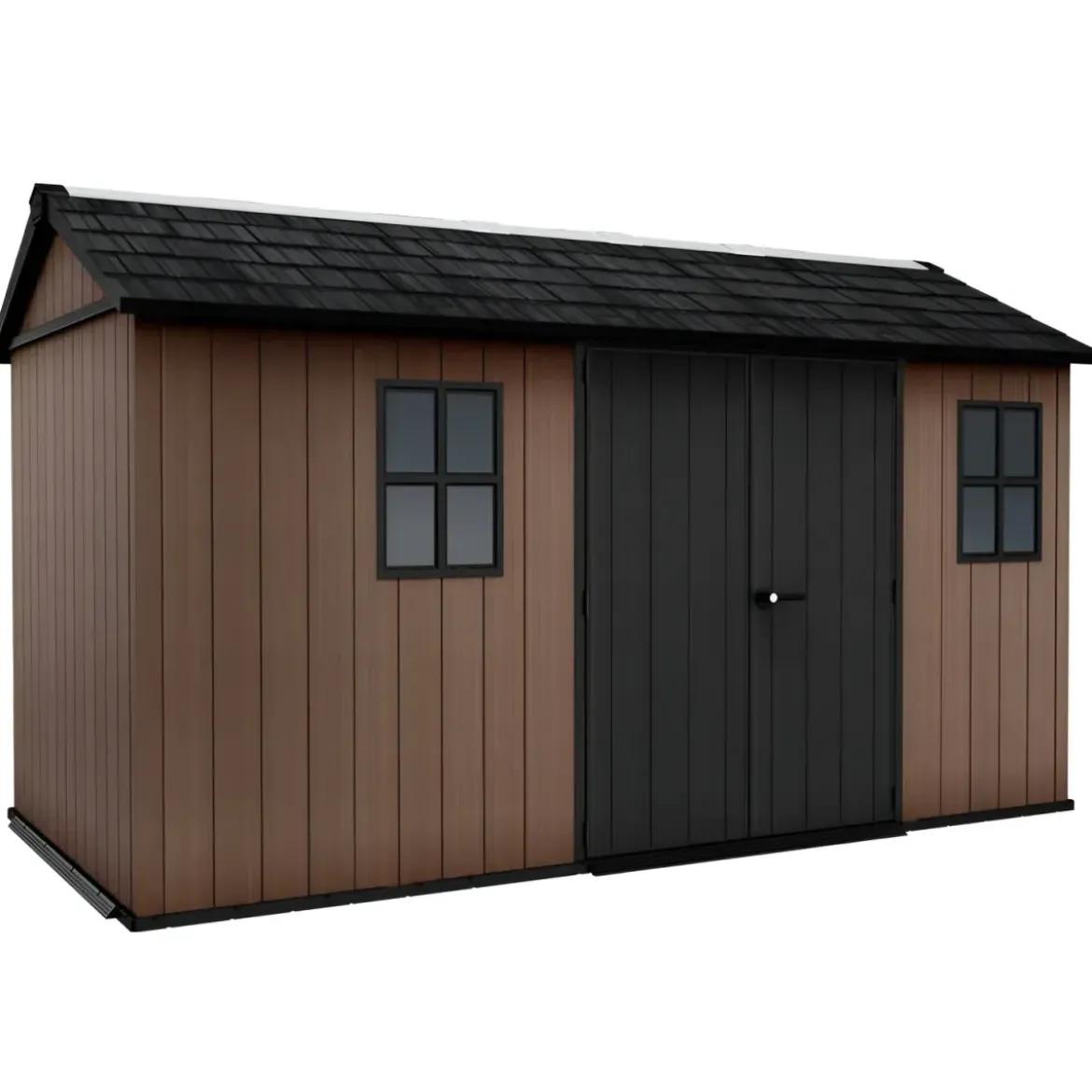 Keter Newton Plus Casetta da Giardino 230x413 PVC Effetto Legno 2 Ante