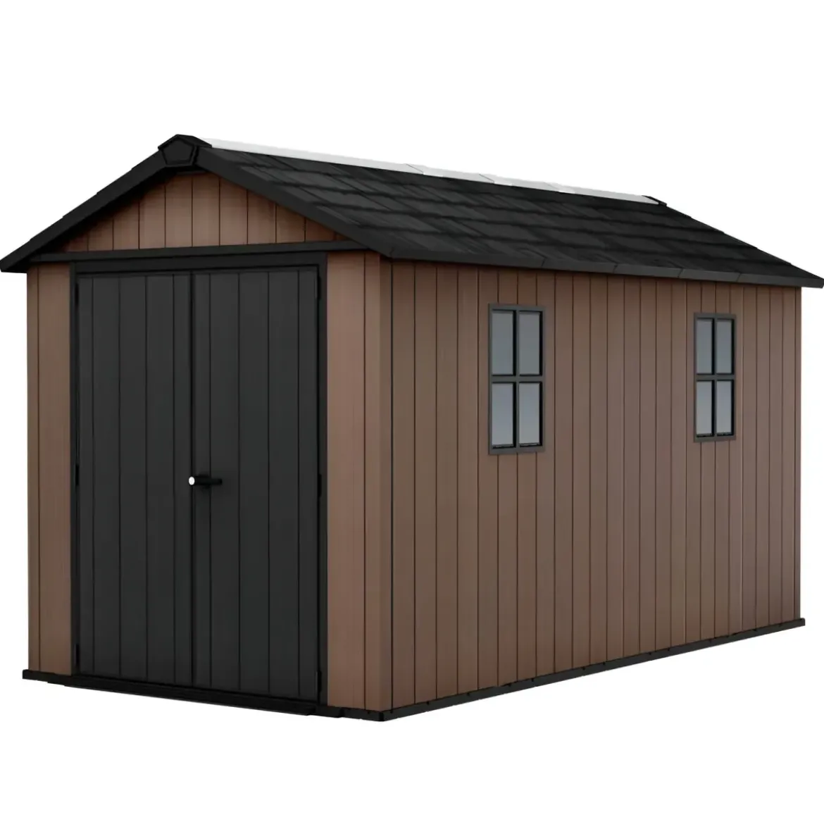 Keter Newton Plus Casetta da Giardino 230x413 PVC Effetto Legno 2 Ante