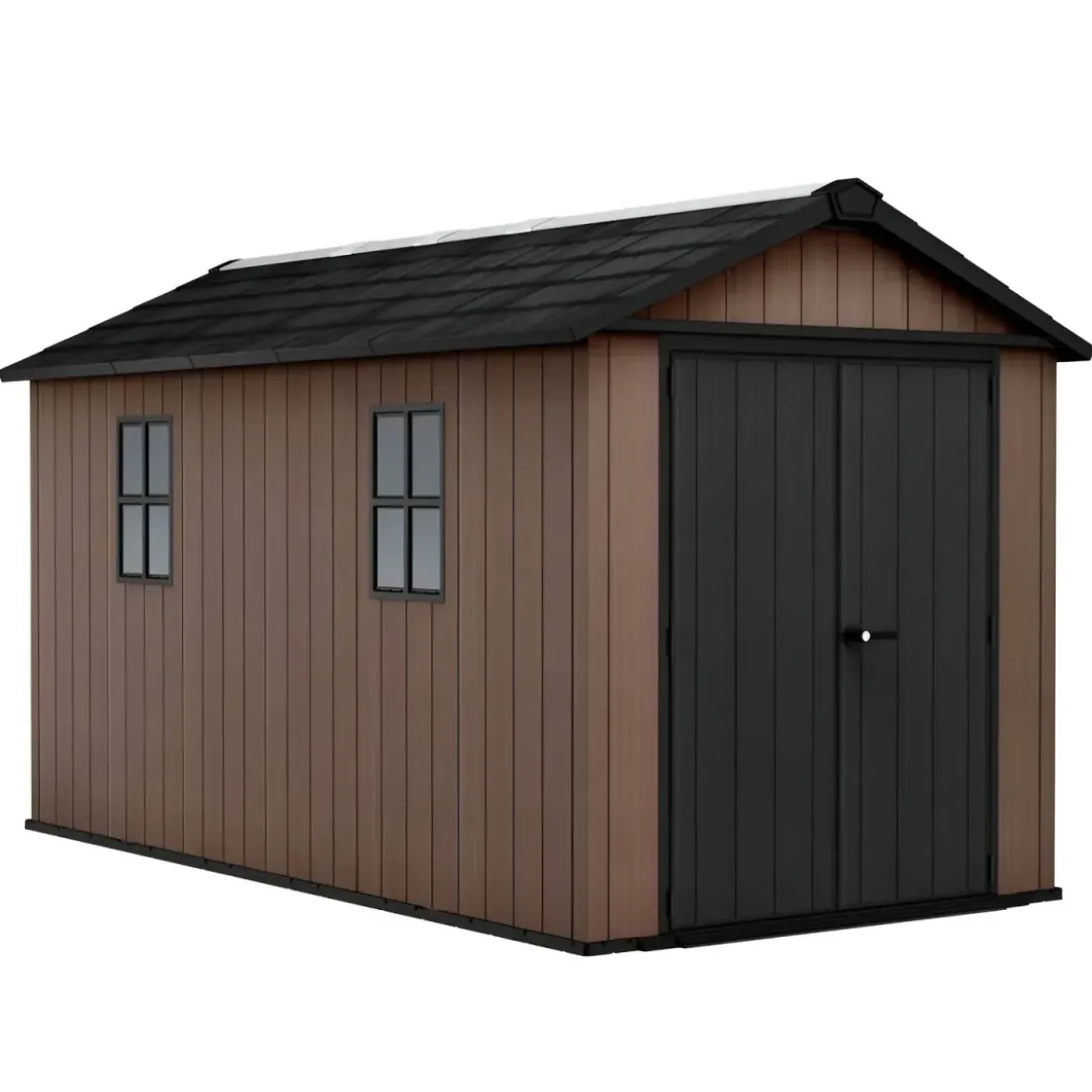 Keter Newton Plus Casetta da Giardino 230x413 PVC Effetto Legno 2 Ante
