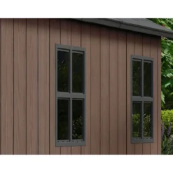 Keter Newton Plus Casetta da Giardino 230x539 PVC Effetto Legno 2 Ante