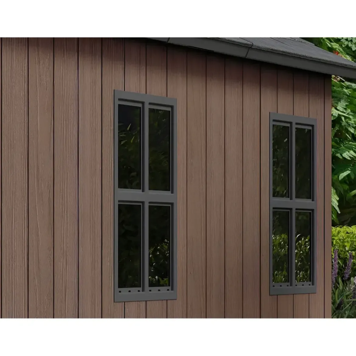 Keter Newton Plus Casetta da Giardino 230x539 PVC Effetto Legno 2 Ante