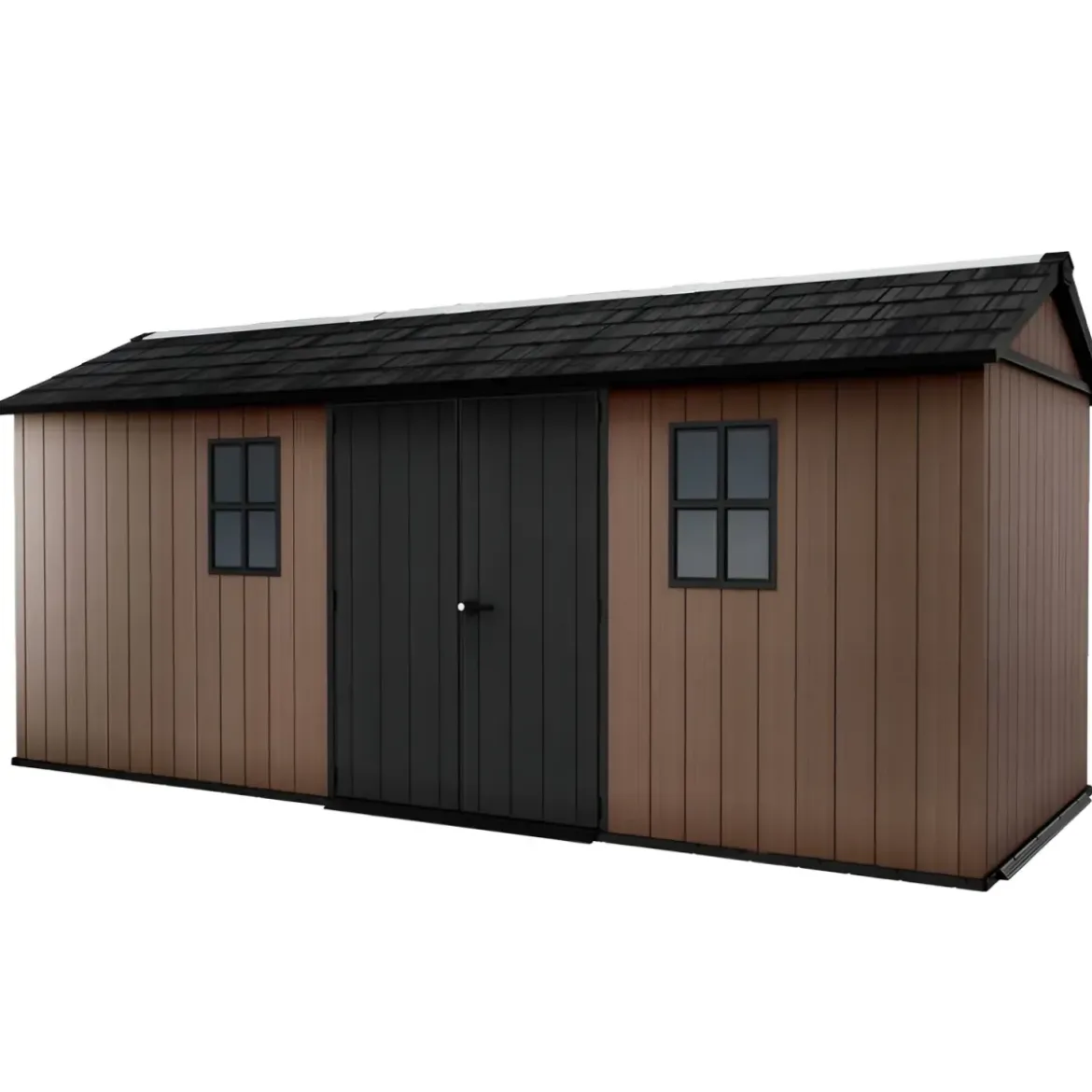 Keter Newton Plus Casetta da Giardino 230x539 PVC Effetto Legno 2 Ante
