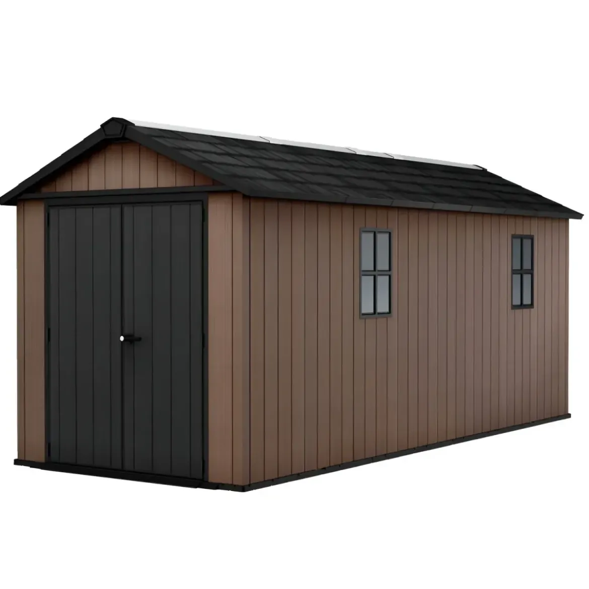 Keter Newton Plus Casetta da Giardino 230x539 PVC Effetto Legno 2 Ante