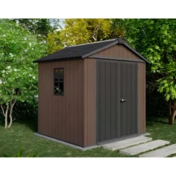 Keter Newton Plus Casetta da Giardino PVC Effetto Legno 230x224 Finestre