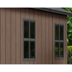 Keter Newton Plus Casetta da Giardino PVC Effetto Legno 230x224 Finestre