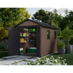 Keter Newton Plus Casetta da Giardino 230x287 PVC Effetto Legno 2 Ante