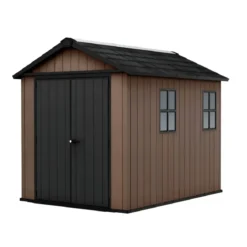 Keter Newton Plus Casetta da Giardino 230x287 PVC Effetto Legno 2 Ante