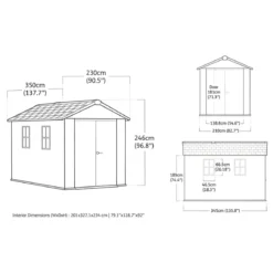Keter Newton Plus Casetta da Giardino 230x350 PVC Effetto Legno 2 Ante