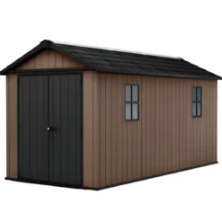 Keter Newton Plus Casetta da Giardino 230x476 PVC Effetto Legno 2 Ante