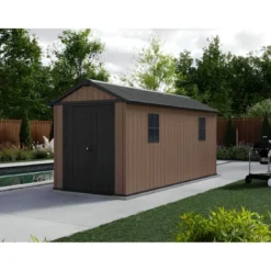 Keter Newton Plus Casetta da Giardino 230x476 PVC Effetto Legno 2 Ante