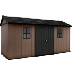 Keter Newton Plus Casetta da Giardino 230x476 PVC Effetto Legno 2 Ante