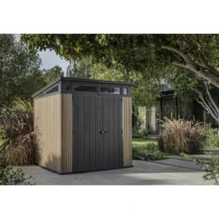 Keter Pent Casetta da Giardino 2x2 Resina Effetto Legno Doghe Veneziane