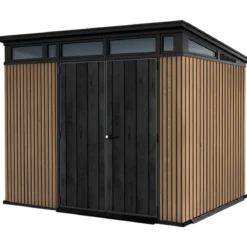 Keter Pent Casetta da Giardino 277x218 Resina Effetto Legno Finestre