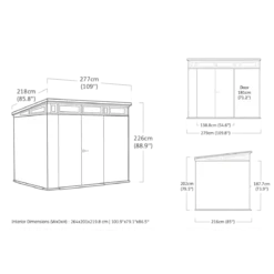 Keter Pent Casetta da Giardino 277x218 Resina Effetto Legno Finestre