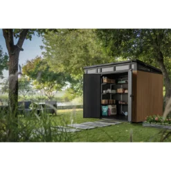 Keter Pent Casetta da Giardino 277x218 Resina Effetto Legno Finestre