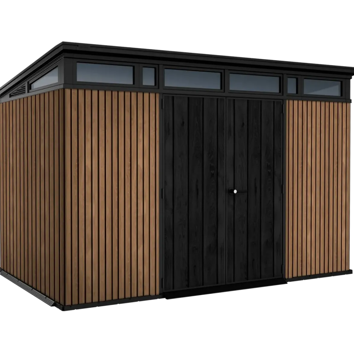 Keter Pent Casetta da Giardino 340x218 Resina Effetto Legno Doppia Porta