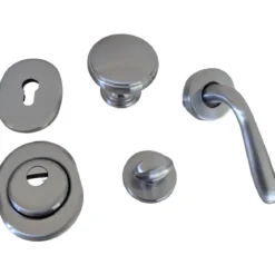 Kit Accessori Porta Blindata Cromo Satinato con Defender 55