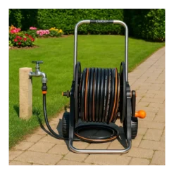 Kit Avvolgitubo Claber 30m Carrello in Alluminio Tubo Irrigazione