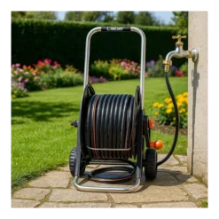 Kit Avvolgitubo Claber 30m Carrello in Alluminio Tubo Irrigazione