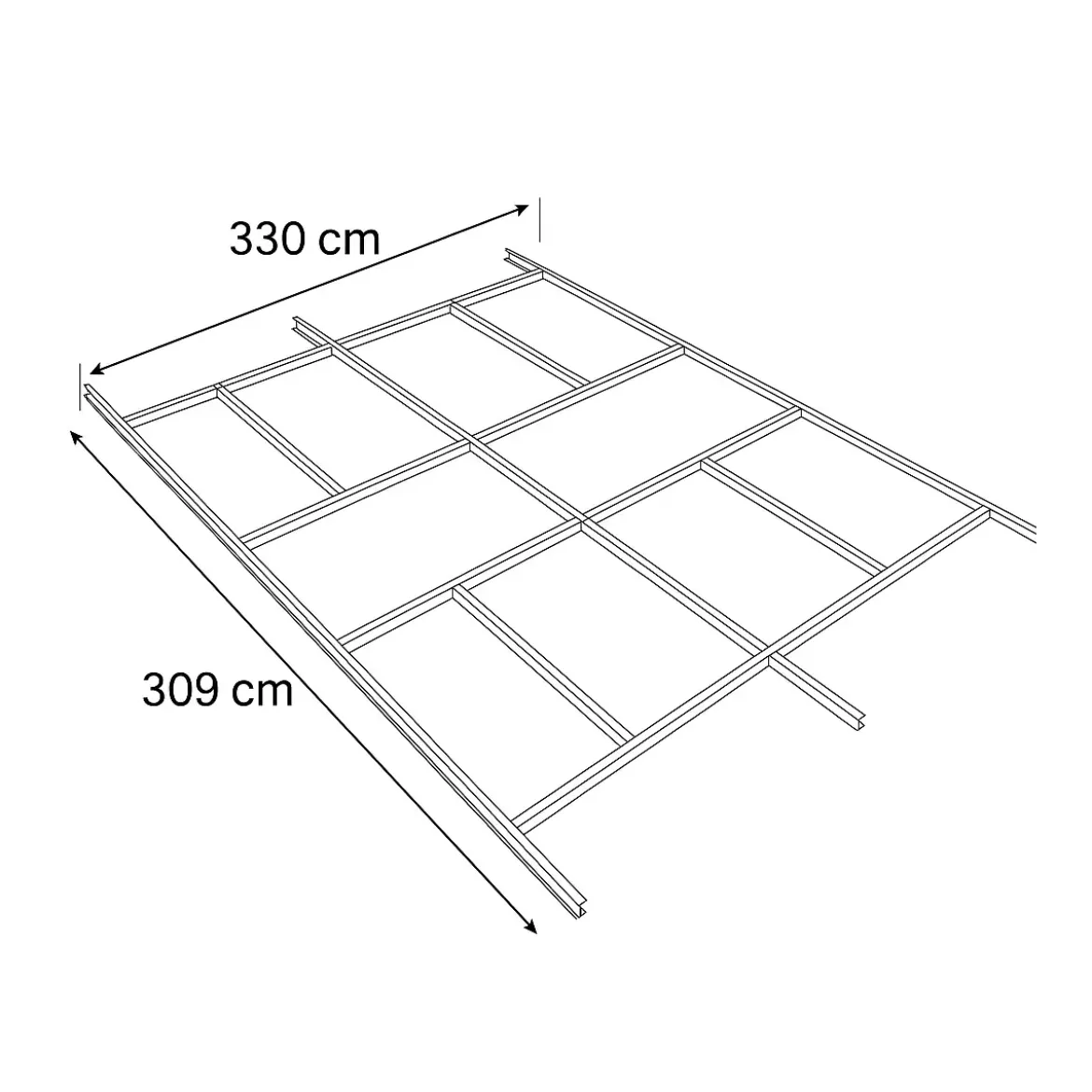 Kit di Fondazione per Casetta da Giardino 330x309 cm Acciaio Zincato