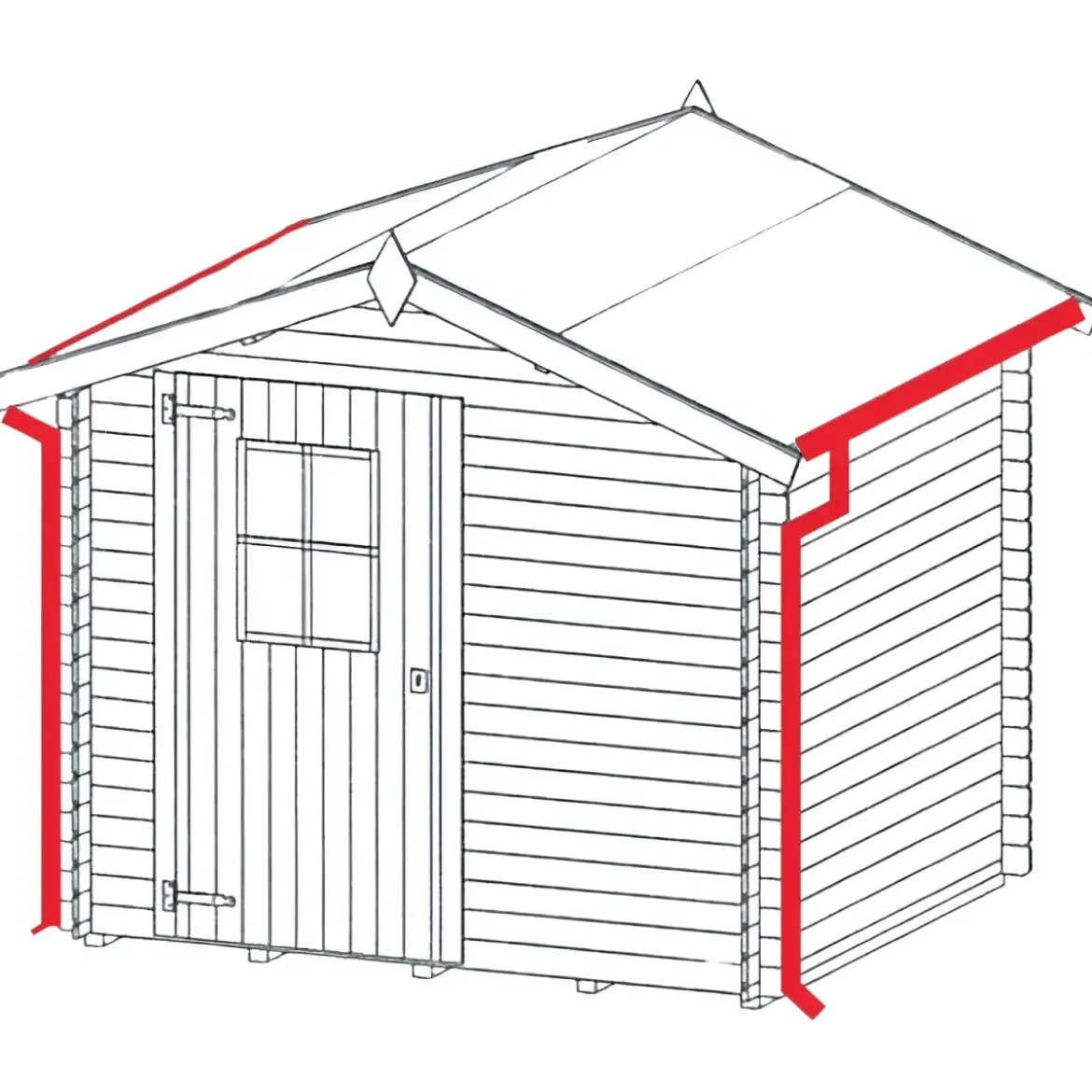 Kit E Grondaia Zincata Casette Legno Falde 350 e 390 cm con Accessori