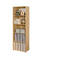 Kit Libreria in Legno 60 Rovere Moderna Alta 180 Stretta Scaffali Parete Salotto