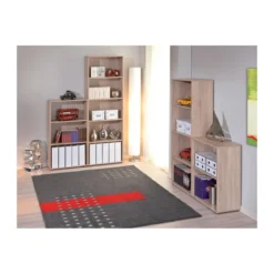 Kit Libreria in Legno 60 Rovere Moderna Bassa Stretta Scaffali Ufficio Cameretta