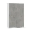 Kit Mobile Credenza 4 Ante Grigio Ossido Buffet con Ripiani da Ufficio Soggiorno