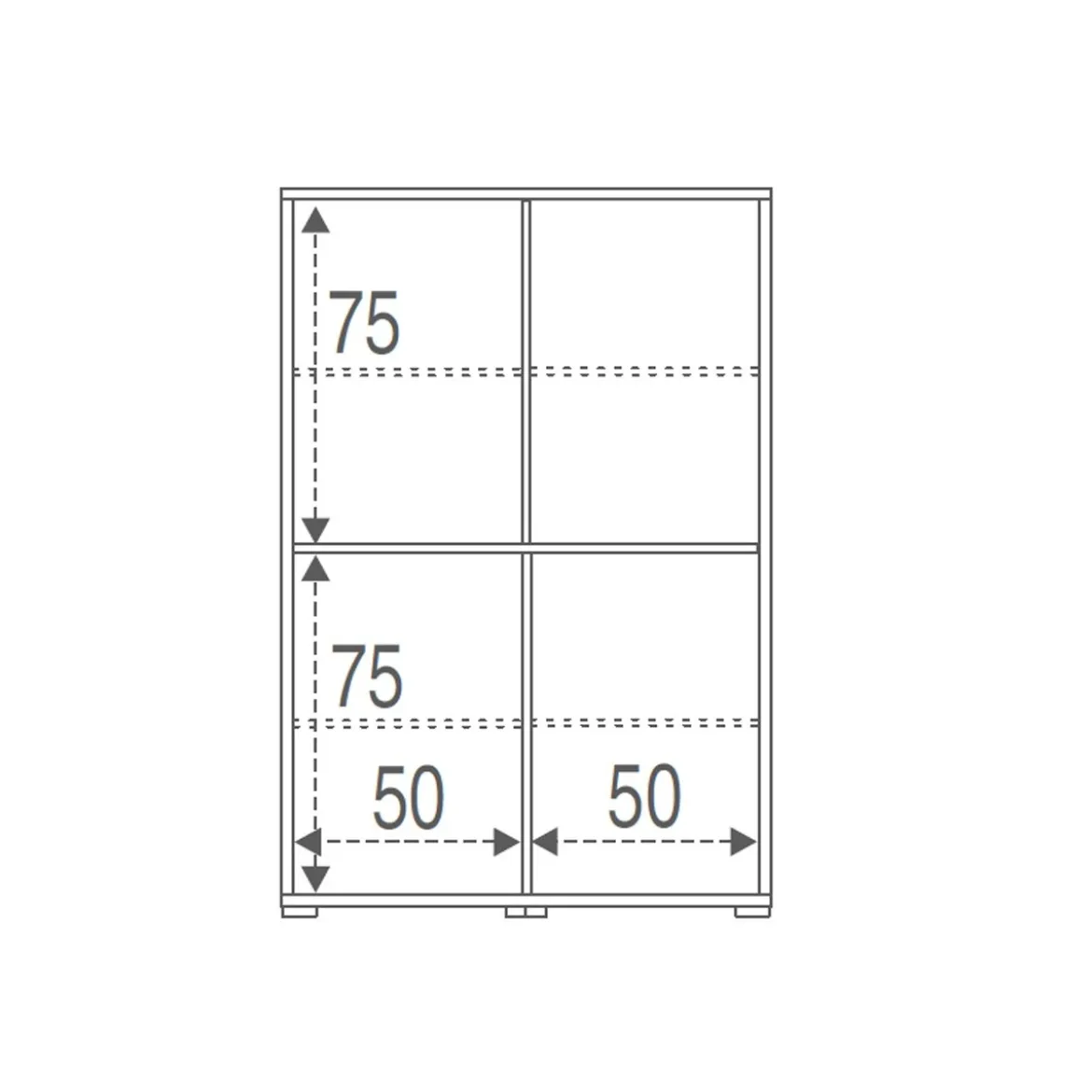 Kit Mobile Credenza 4 Ante Grigio Ossido Buffet con Ripiani da Ufficio Soggiorno
