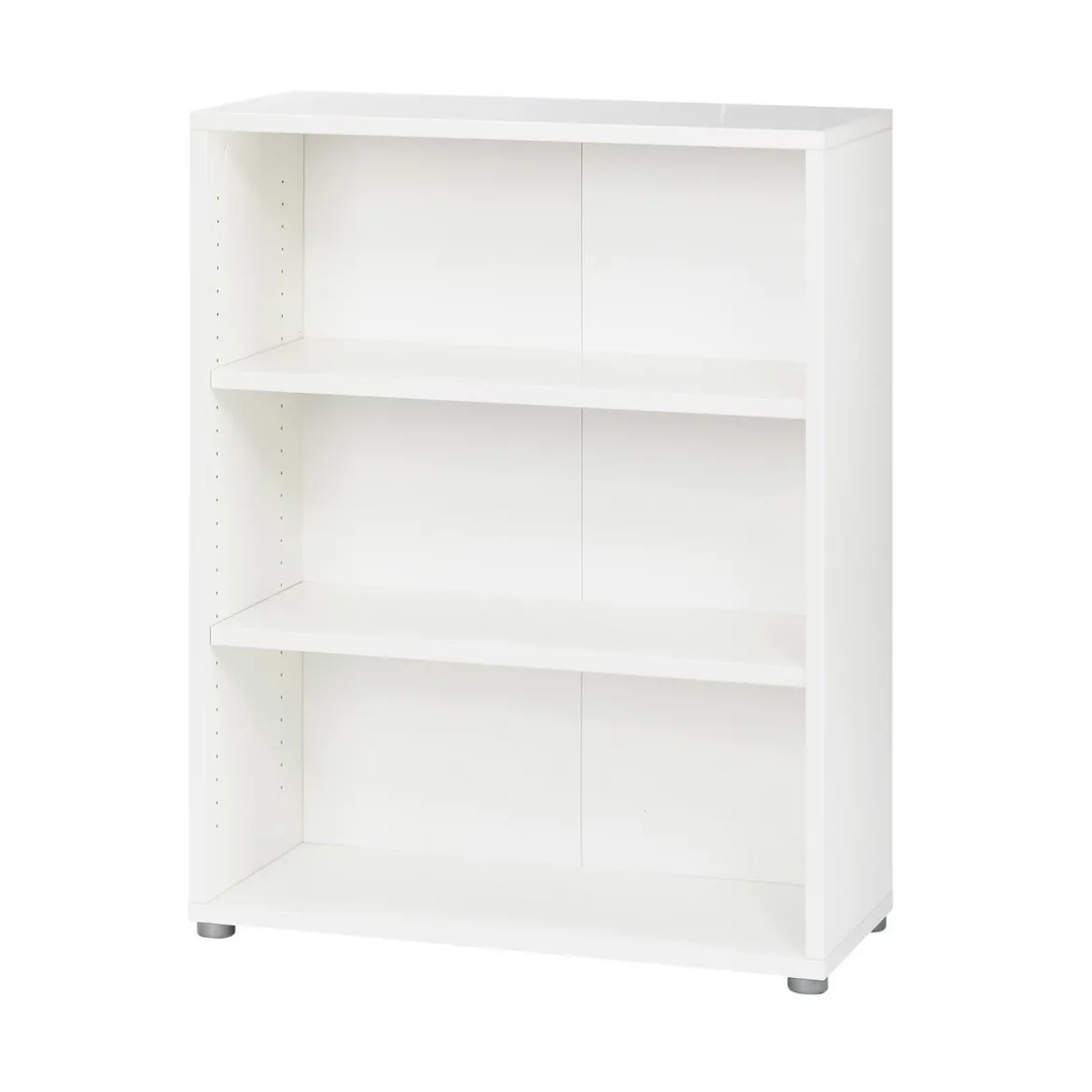 Kit Mobile Libreria Alta 3 Ripiani Bianca Bassa Legno Moderna Cameretta Design