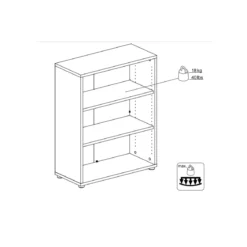 Kit Mobile Libreria Alta 3 Ripiani Bianca Bassa Legno Moderna Cameretta Design
