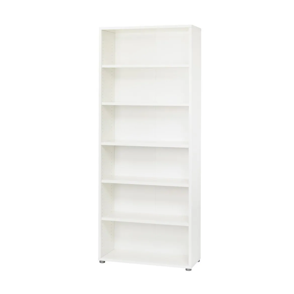 Kit Mobile Libreria Alta 6 Ripiani Bianca Bassa Legno Moderna Cameretta Design