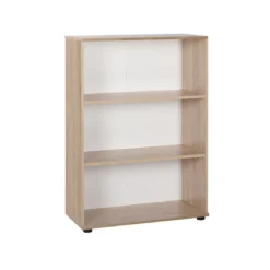 Kit Mobile Libreria 3 Ripiani Rovere Bassa a Giorno Soggiorno Scaffale Bambini