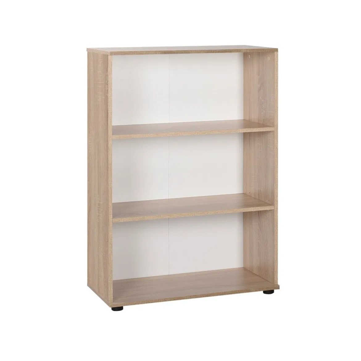 Kit Mobile Libreria 3 Ripiani Rovere Bassa a Giorno Soggiorno Scaffale Bambini