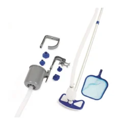 Kit Pulizia con Retino Spazzola e Tubo Aspiratore per Mantenimento Piscina