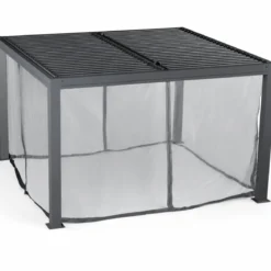 Kit Tenda Zanzariera per Pergola Bioclimatica 360x300 cm Chiusura Zip
