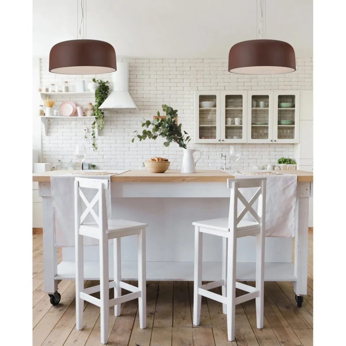 Lampada a Sospensione con Diffusore Luce Design Moderno in Metallo Bronzo