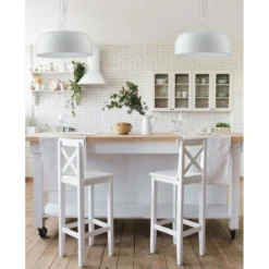 Lampada a Sospensione in Metallo Bianco con Diffusore Luce Design Moderno