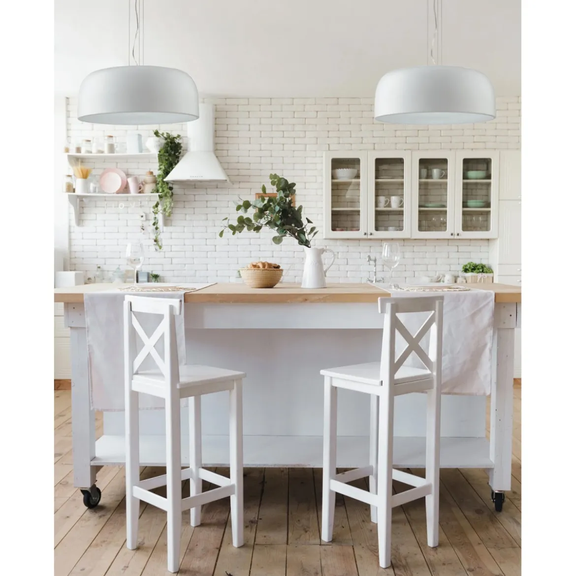 Lampada a Sospensione in Metallo Bianco con Diffusore Luce Design Moderno