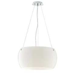 Lampada a Sospensione in Vetro Lampadario con Diffusore Bianco Moderno