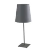 Lampada con Paralume in Tessuto Luce da Tavolo Moderna in Metallo Grigio
