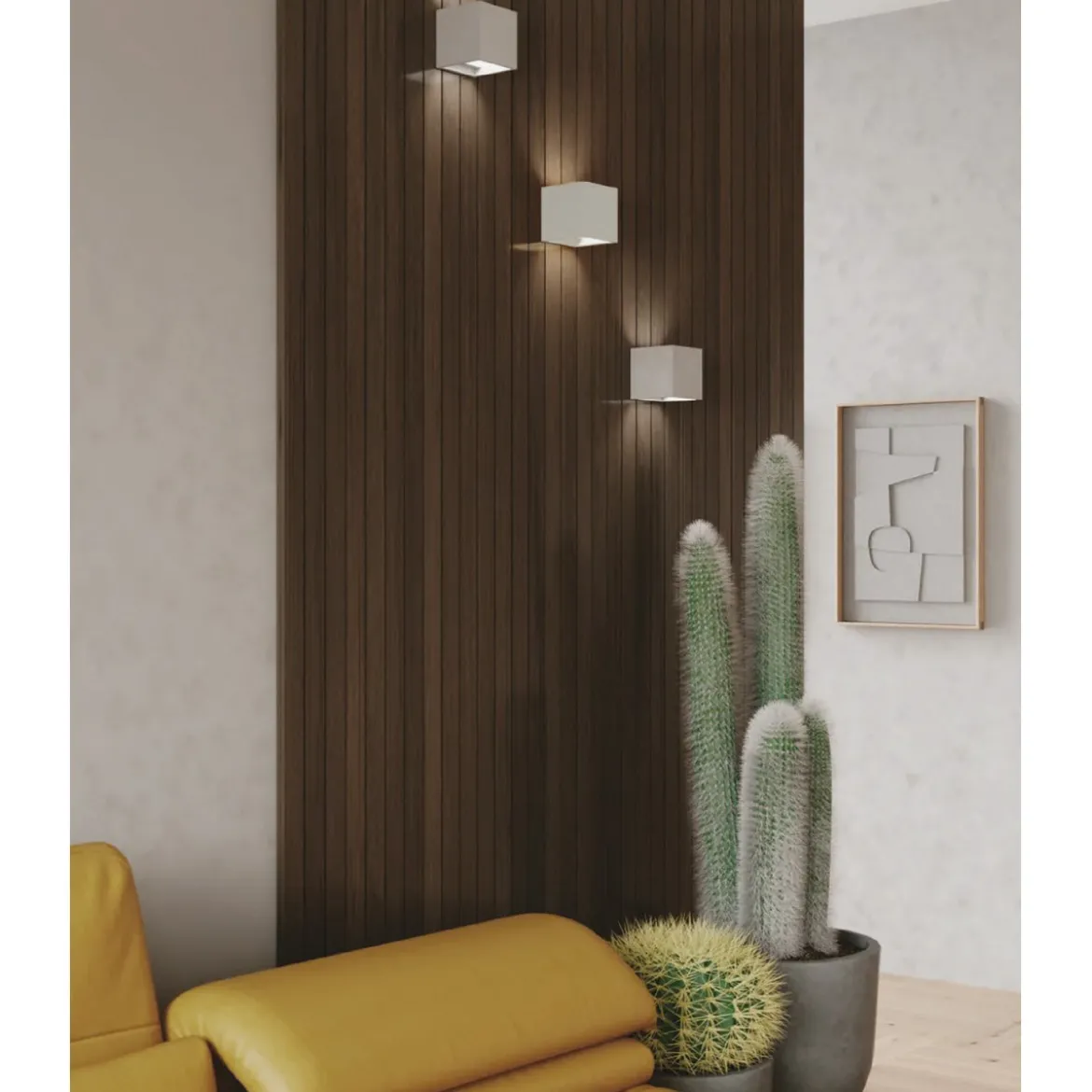 Lampada da Parete Applique Punto Luce Quadrato Bianco Verniciabile