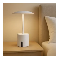 Lampada da Tavolo Ricaricabile Bianca con Regolatore di Luminosità