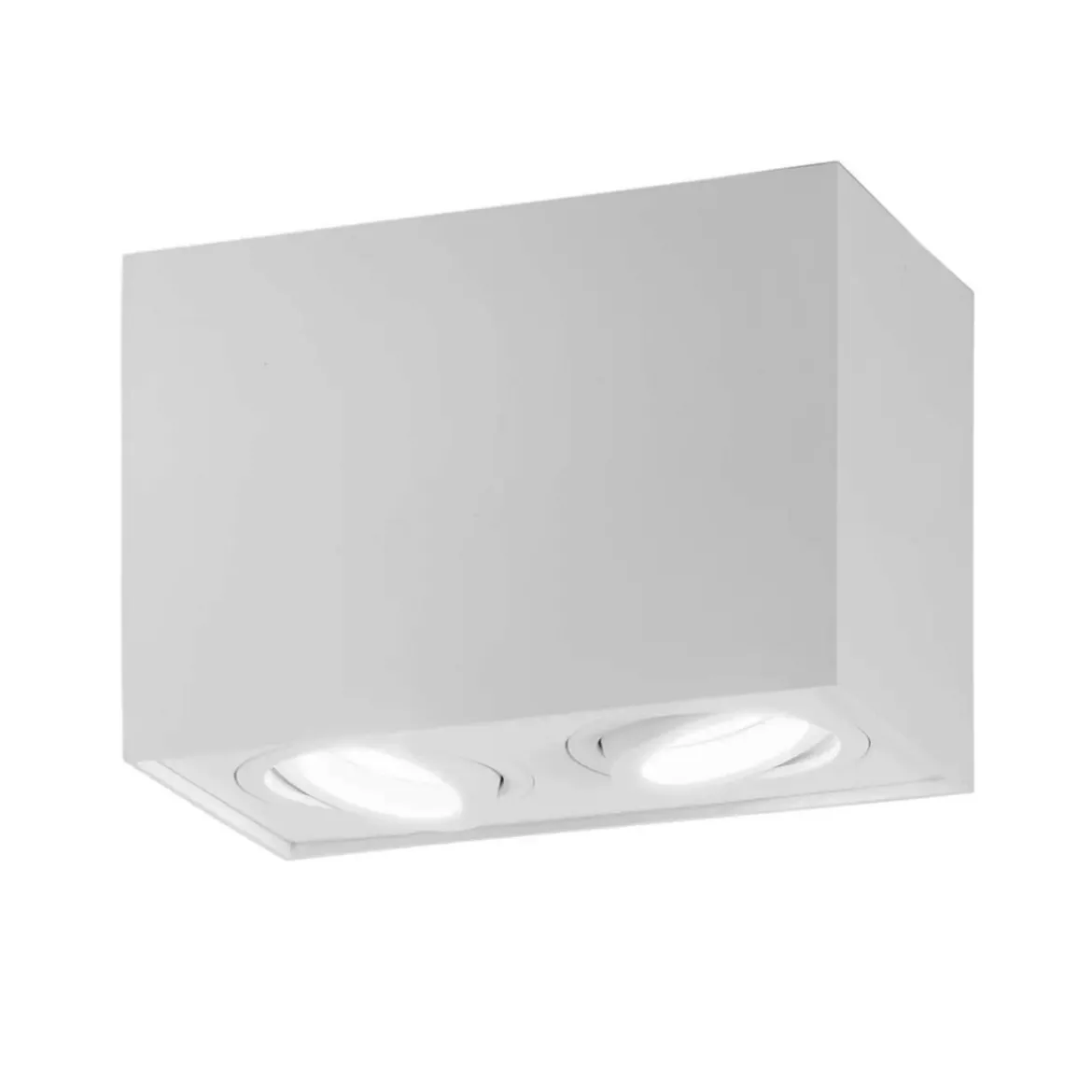 Lampada in Alluminio Intec da Soffitto 2 Punti Luce Orientabili Bianco