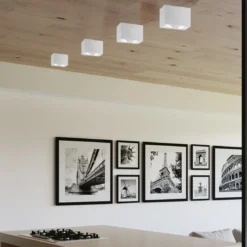 Lampada in Alluminio Intec da Soffitto 2 Punti Luce Orientabili Bianco