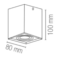 Lampada in Alluminio Nero Opaco Faretto da Soffitto Punto Luce Quadrato