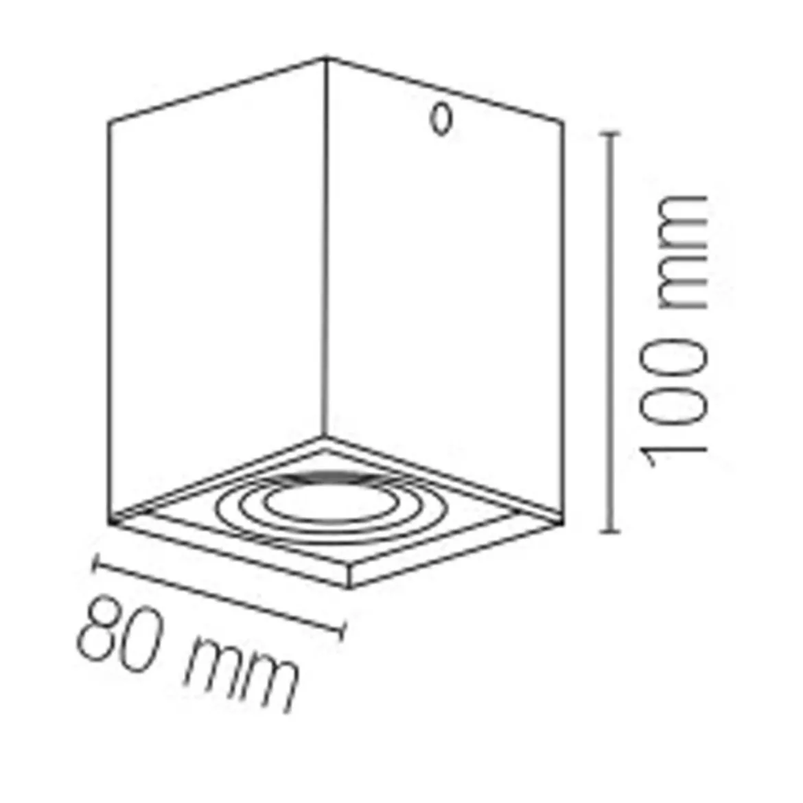 Lampada in Alluminio Nero Opaco Faretto da Soffitto Punto Luce Quadrato