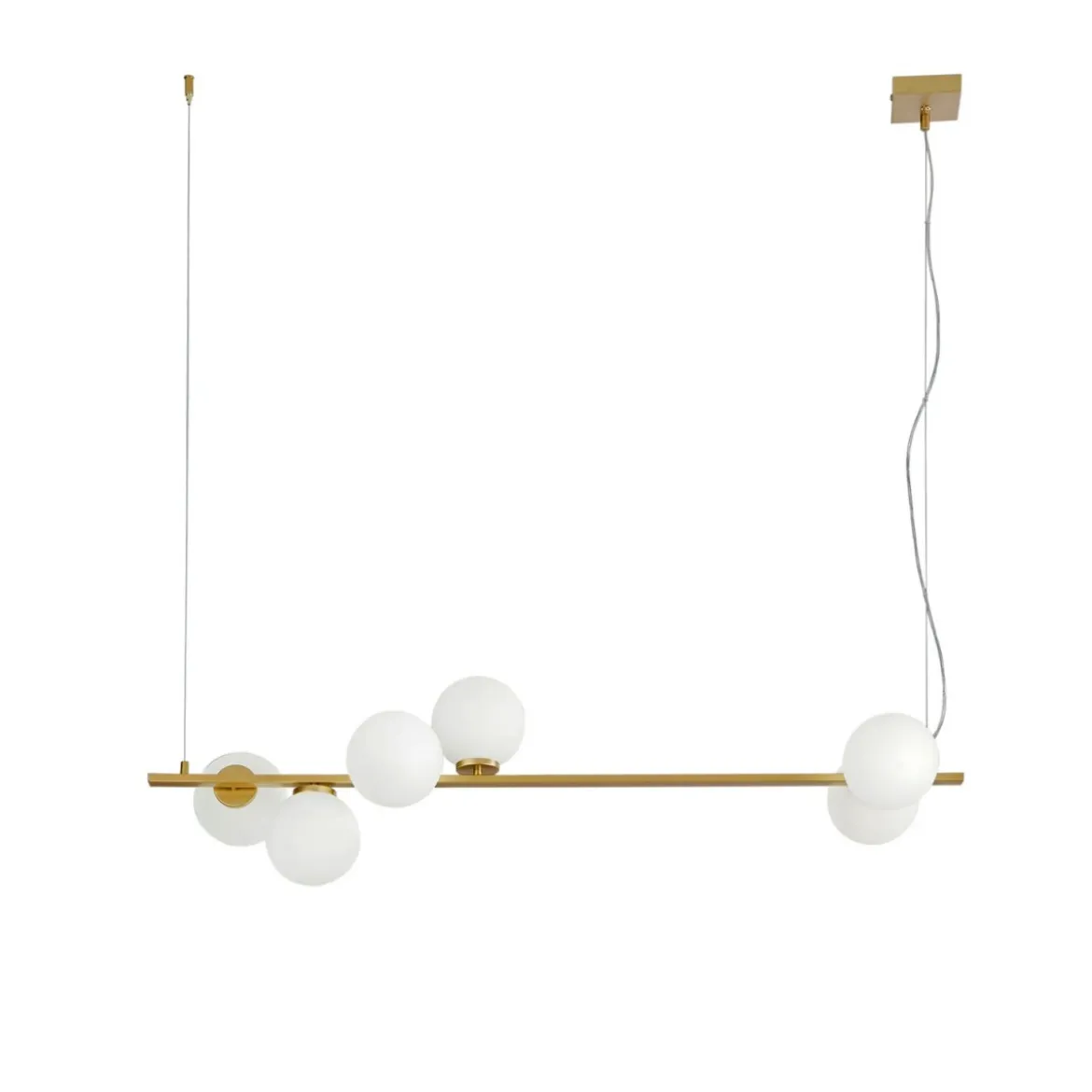 Lampada in Metallo Oro Elegante 6 Punti Luce Lampadario a Sospensione