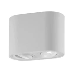 Lampada Intec a Soffitto Faretti Orientabili Plafoniera Rotonda Bianca